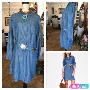 NWOT Anthro Boden Denim Jean Midi Jean Dress sz12